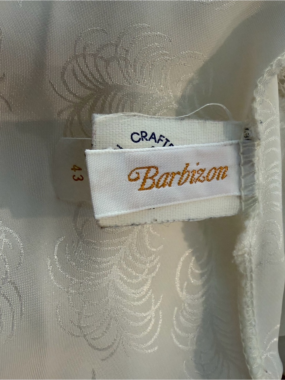 Vintage 60s-70s Barbizon Women's Cream Lace-Trim Satin Slip Dress - Picture 7 of 9